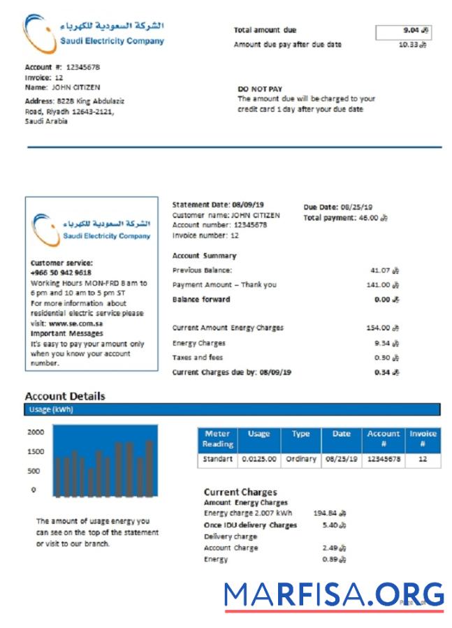 Саудовская Аравия Saudi Электричество Компания electri образец