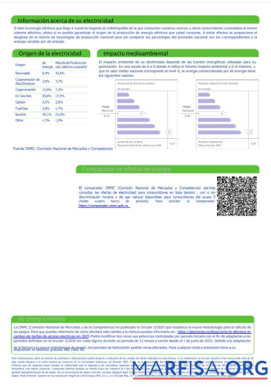 Премиум Испания Abenergi╠üa Счёт за коммунальные услуги Счёт Шаблон in Word and PDF Форматы, 3rd Страница