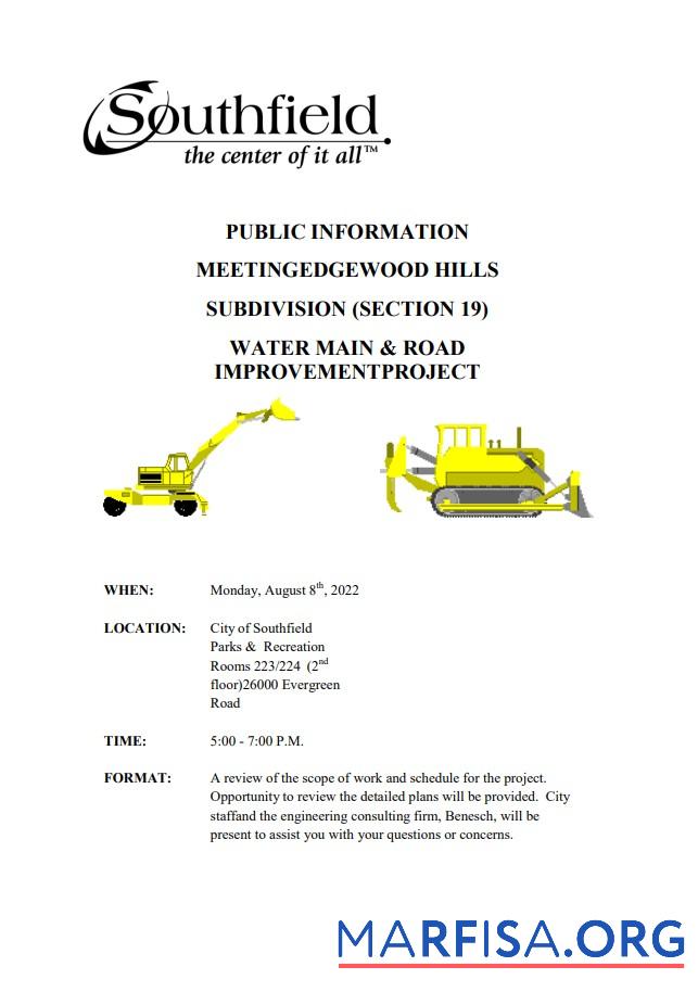 Редактируемый США Michigan City of Southfield Счёт за коммунальные услуги Вода and construction shut off notice, Word and PDF Шаблон, 3 pages 3