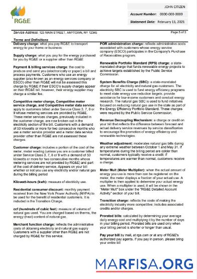 Высокое Качество США RG&E Счёт за коммунальные услуги Счёт Шаблон in Word and PDF Формат (2 pages) 5