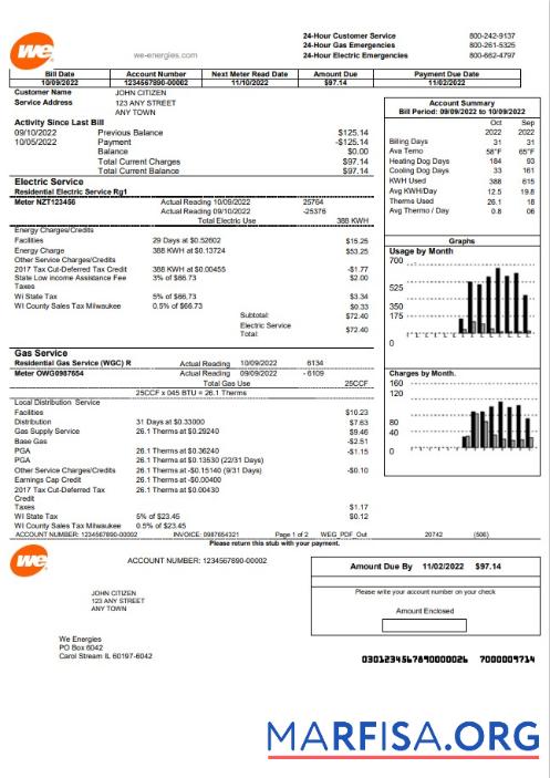 Редактируемый США We Счёт за коммунальные услуги Счёт Шаблон in Word and PDF Формат